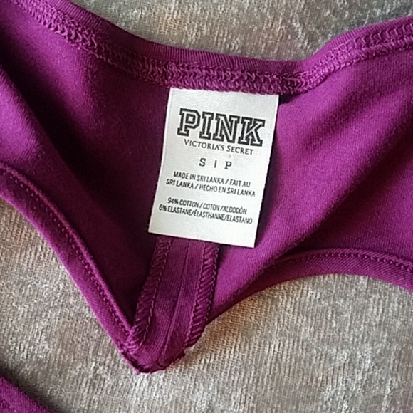Pink Victoria's Secret Heart Back Crop Tee Small - Picture 5 of 11